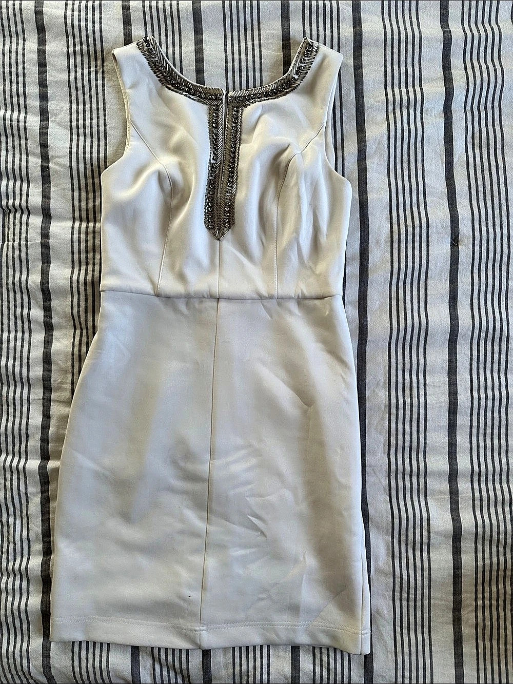 Vince Camuto Embellished White Mini Dress  Size 2, Worn Once Dry-Cleaned LikeNew